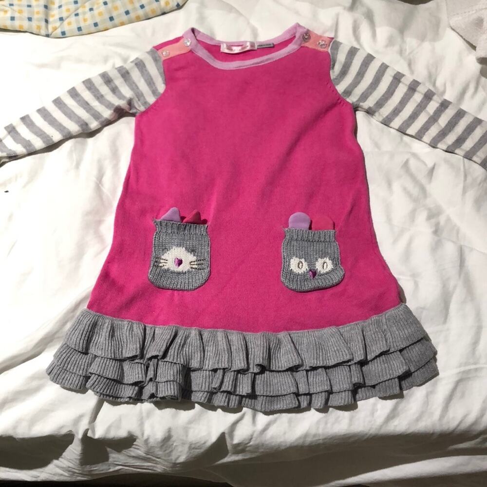Deux par deux 24m pink dress w/ mismatched accents